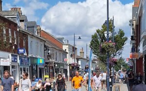 Busy Saturday in the high street